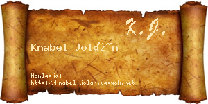 Knabel Jolán névjegykártya
