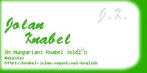 jolan knabel business card